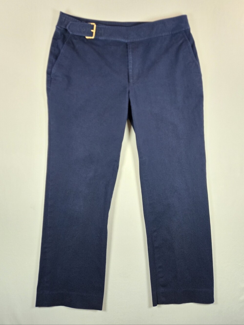 Lauren Ralph Lauren Navy Blue Buckle Detail Chino Trousers Size 12